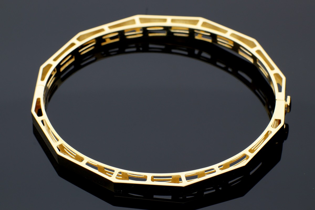Bijuterii aur - Bratari fixe din aur 14K galben geometry