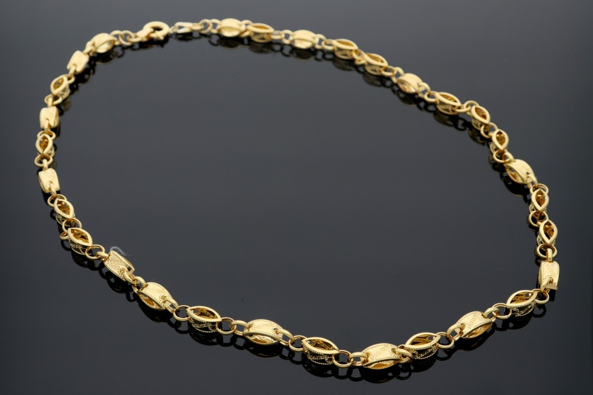 Bijuterii aur - Lant barbatesc din aur 14K model grecesc