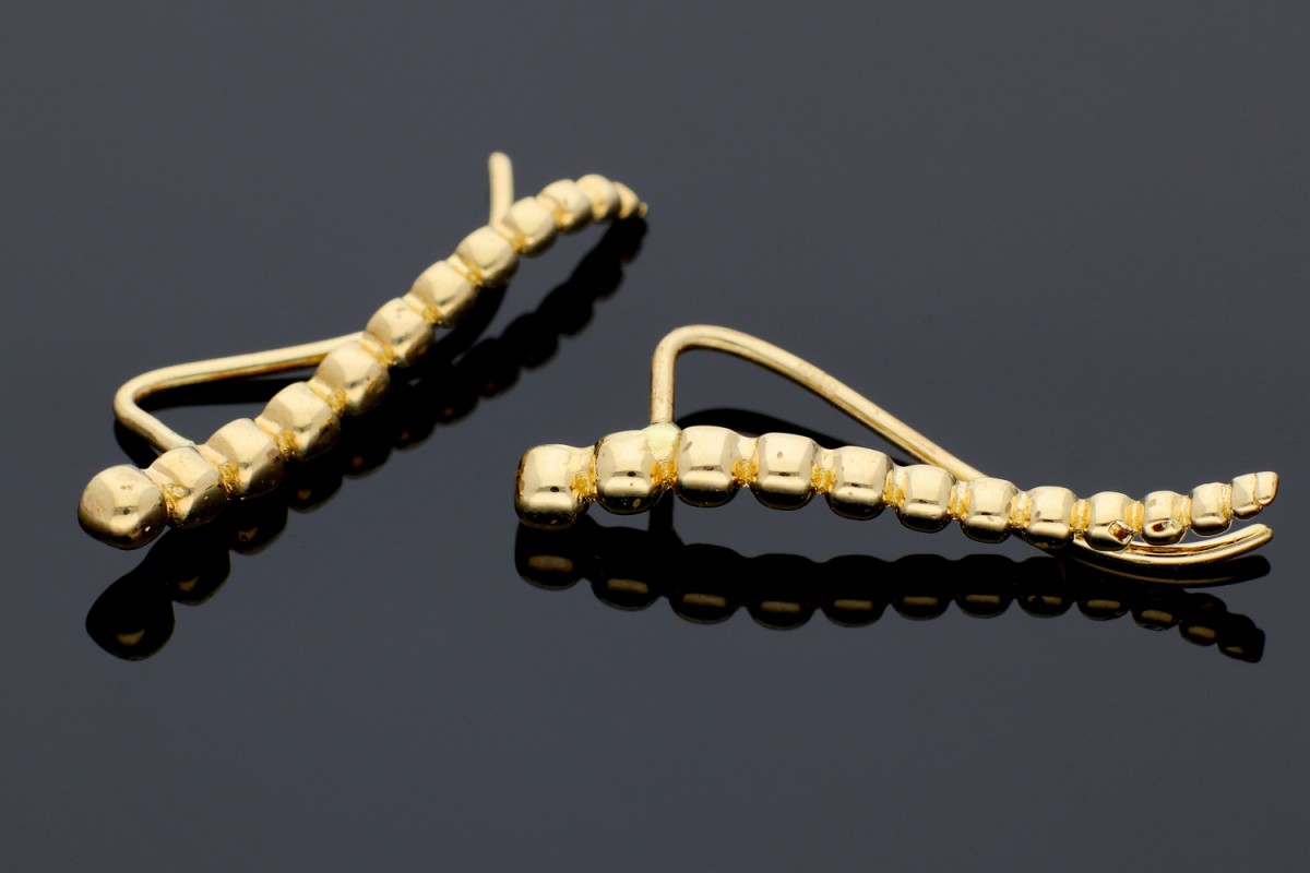Bijuterii aur online - Cercei cu surub din aur 14K galben fara sistem de inchidere