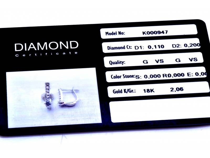 Cercei aur 18K cu diamante