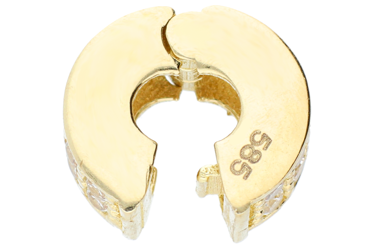 Pandantive chamuri din aur 14K galben tip stopper cristale zirconia albe