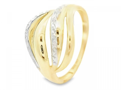 Bijuterii aur - inele de aur - aur autentic 14K, culoare aur galben si alb