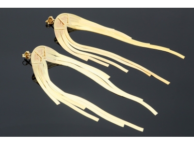 Bijuterii din aur - Cercei cu surub dama aur 14K galben model curcubeu - Colectia SPECIAL