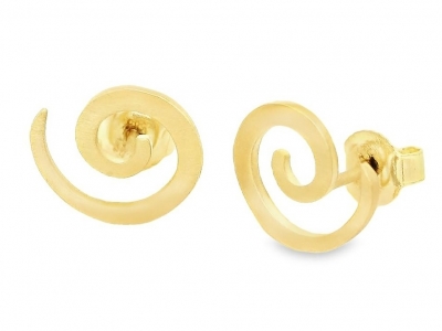 Frankfurt Finesse - Bijuterii aur online - cercei de aur pentru femei cu surub - aur mat 14K, culoare aur galben