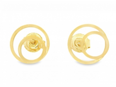 Frankfurt Finesse - Bijuterii aur online - modele cercei de aur cu surub - aur pur 14K, culoare aur galben