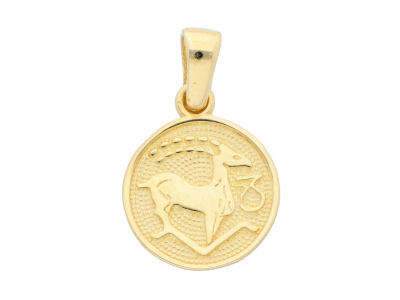 Pandantive aur zodii capricorn banut  - autentic din aur 14K, culoare aur galben personalizat cu gravura
